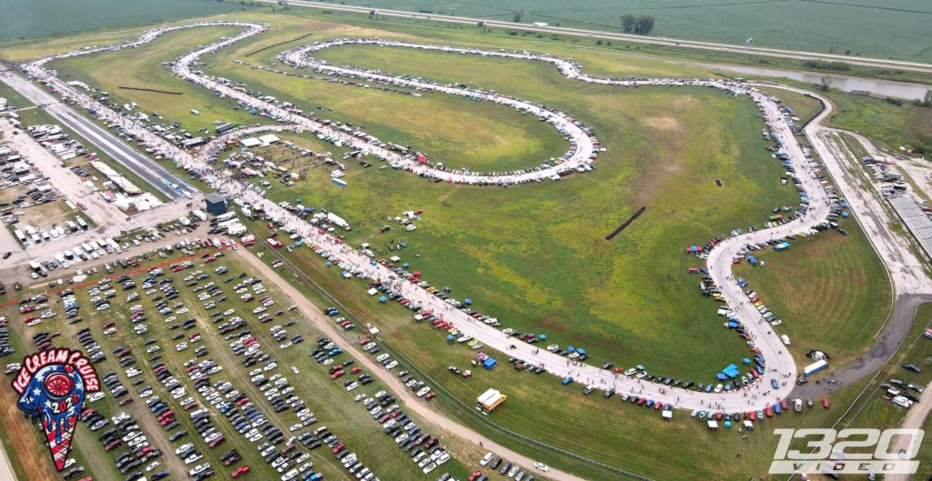 Aerial photo of Raceway Park of the Midlands during Ice Cream Cruise 2021